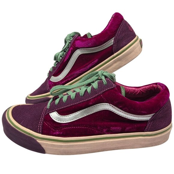 Vans Old Skool Sinners Club Sneakers Red Velvet US Mens 10 Retro Style - Picture 1 of 7